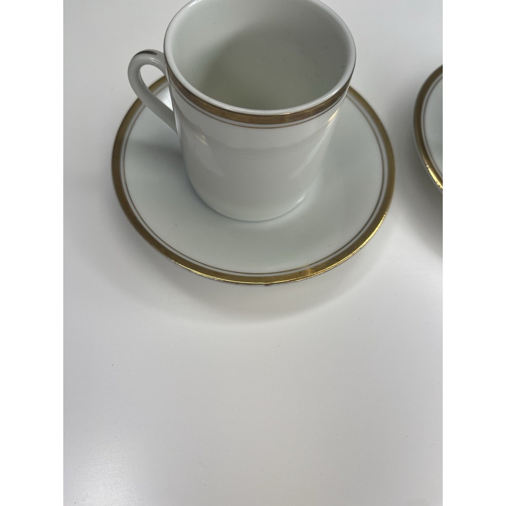 Williams Sonoma Brasserie Gold Trim Demitasse Espresso Cup‎ & Saucer Set 2 Japan - Picture 8 of 14